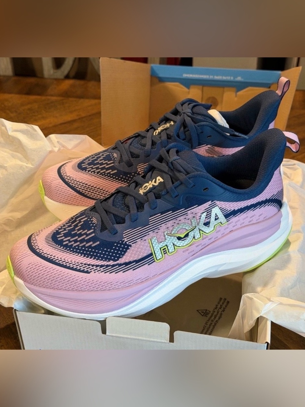 Hoka 💅 Skyflow Running Jogging Athletic Shoes Midnight Pink Twilight 1155113 MTW - Picture 5 of 14